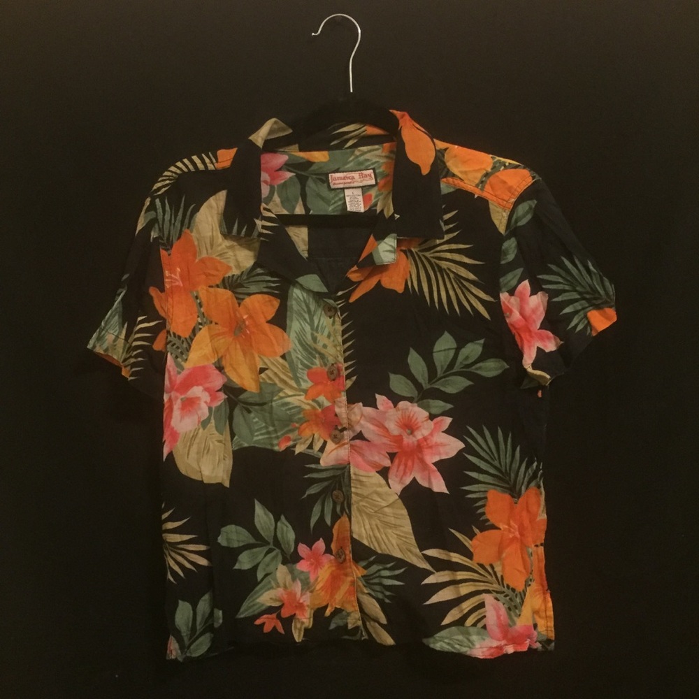 L floral button down